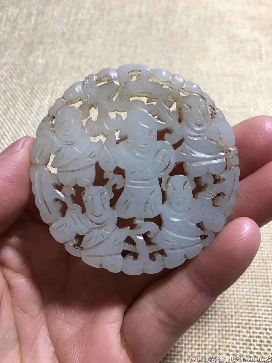 旧藏和田玉五子登科玉佩