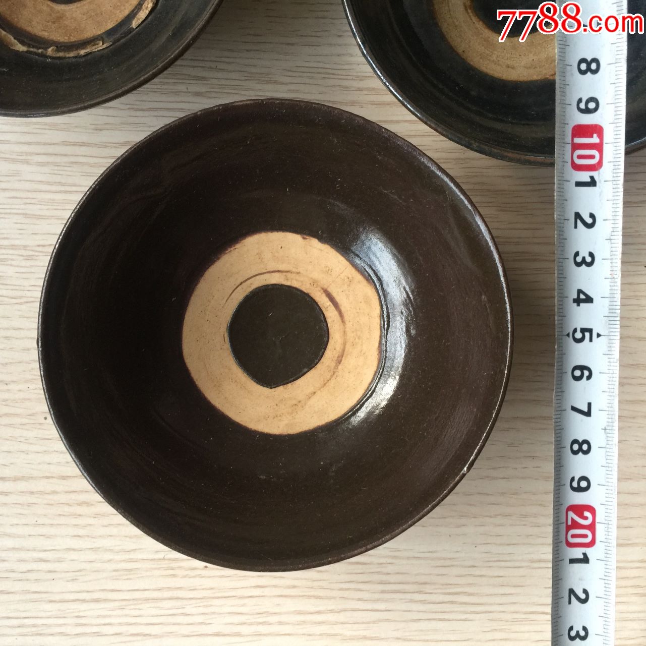 小黑碗茶具茶碗酒碗饭碗三只同售-酱釉瓷/紫金釉-7788收藏