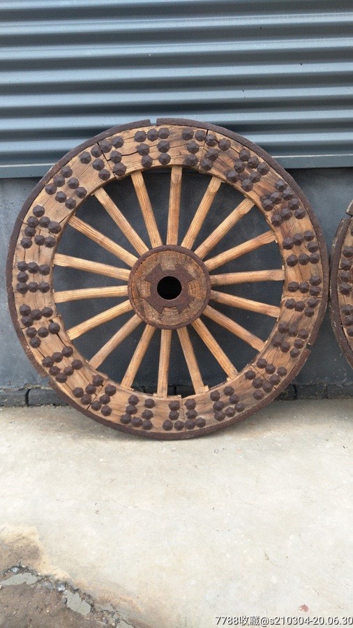 清代老榆木大车轱辘做工精细保存完整正常使用尺寸品相如图