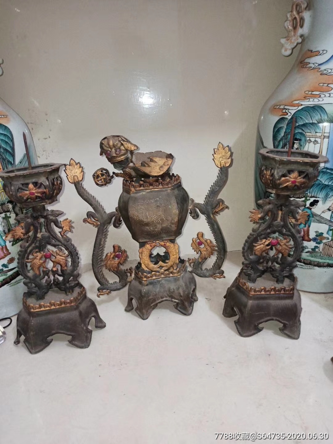 少见的老锡供器一套