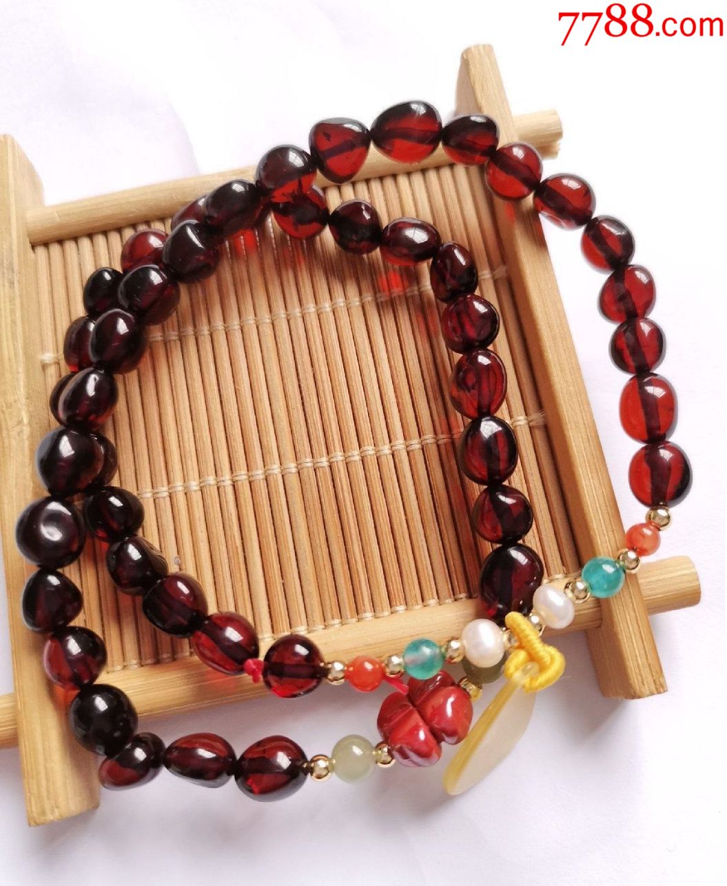 血珀手串两圈蜜蜡滴溜11.8克