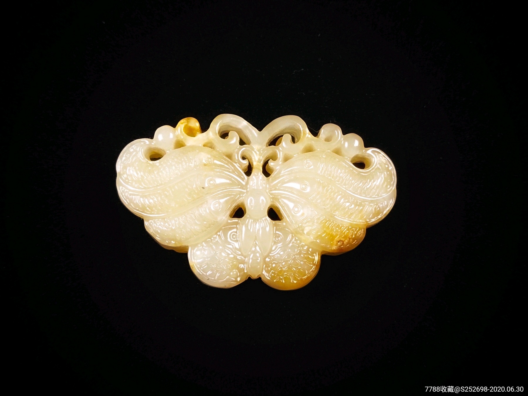 清代和田玉蝴蝶佩花件新疆和田玉古玉老玉明清玉器包老保真