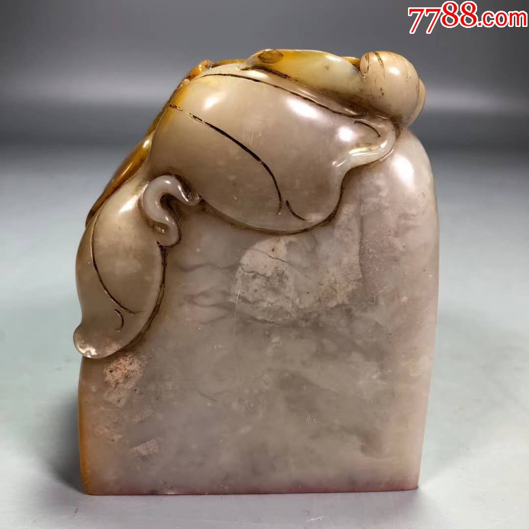 老寿山芙蓉石莲花印章