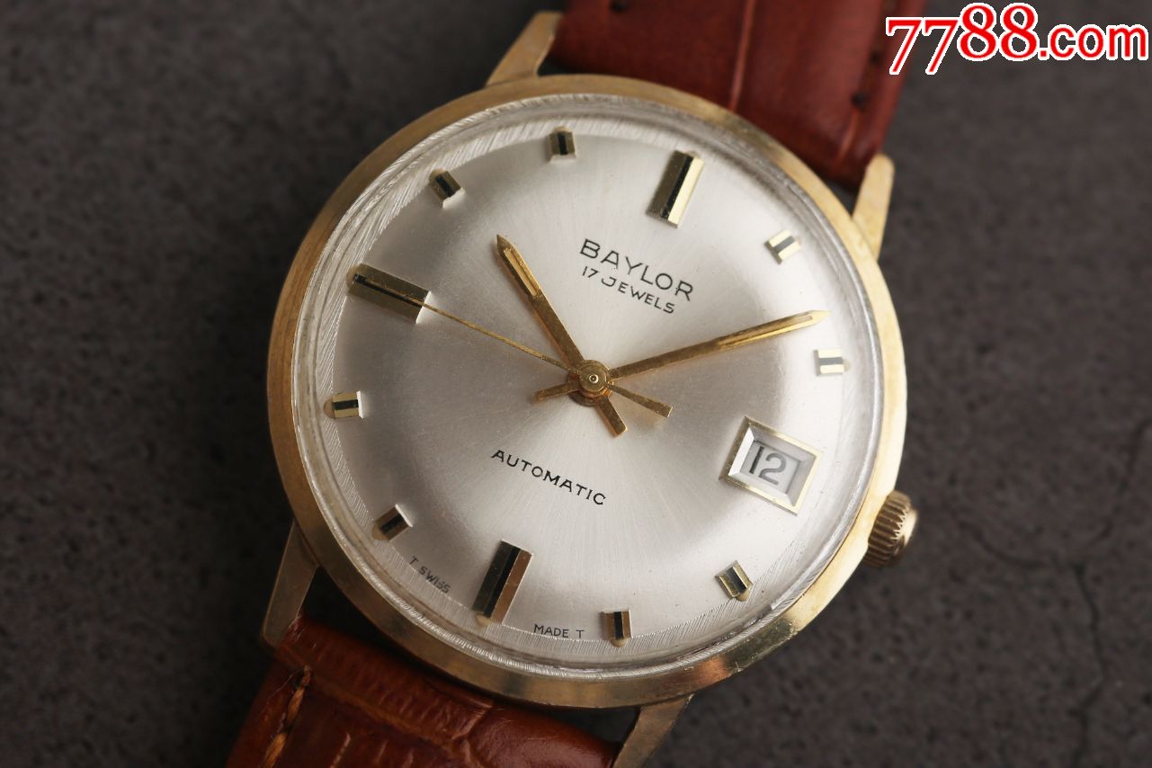 瑞士小众品牌贝勒baylor古董表简约包豪斯风格放射纹鼓盘-手表/腕表