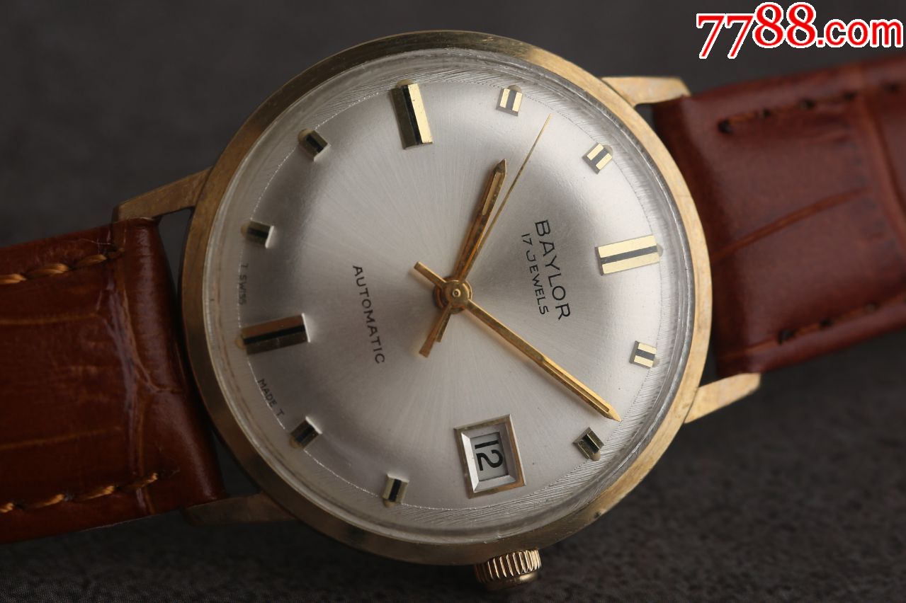 瑞士小众品牌贝勒baylor古董表简约包豪斯风格放射纹鼓盘-手表/腕表