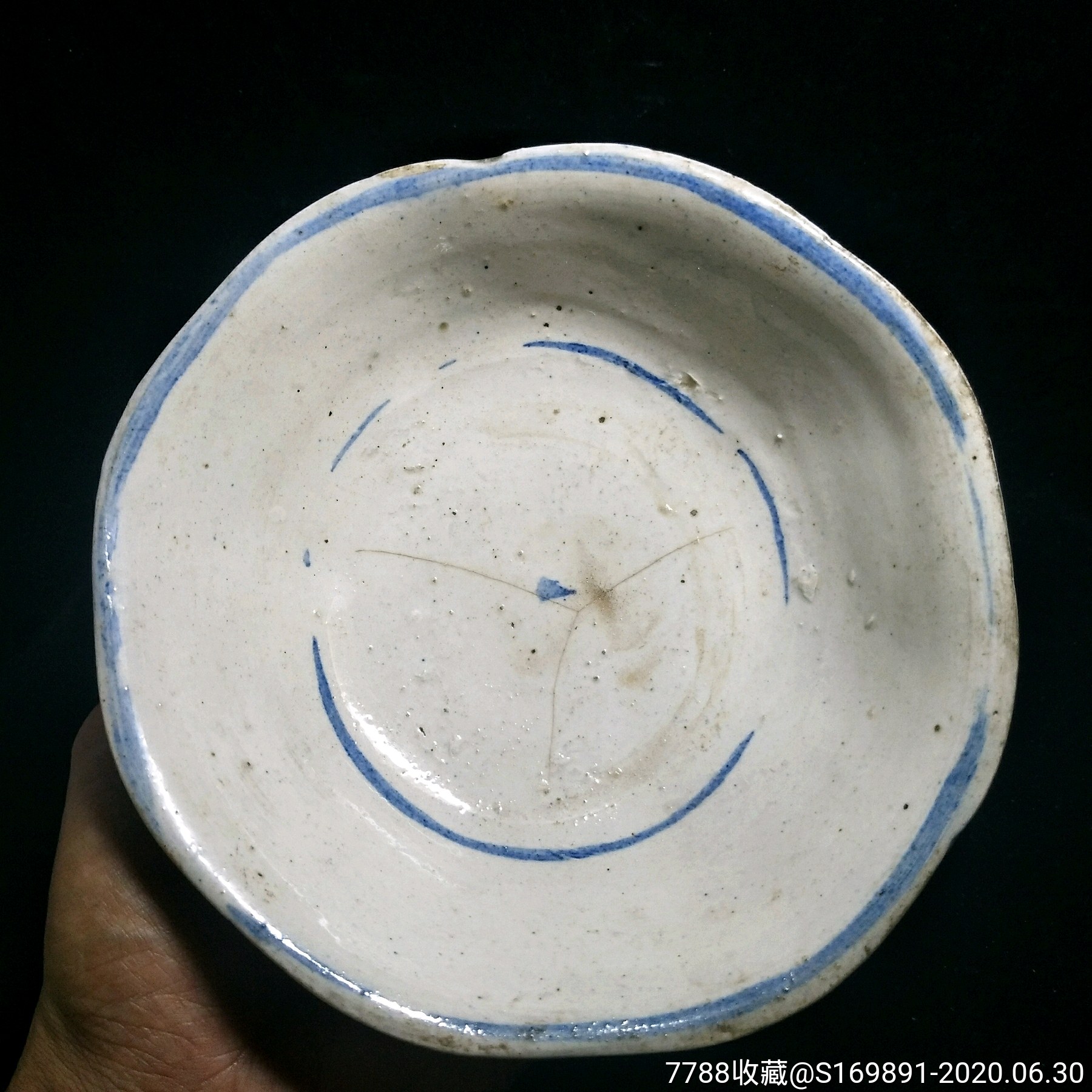 民国青花瓷八角碗