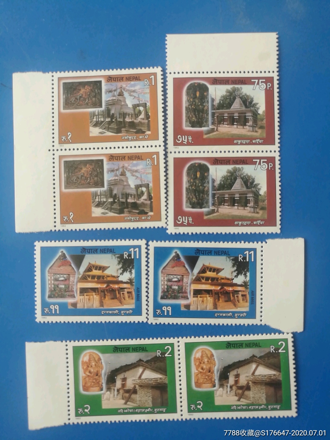 尼泊尔邮票.建筑和神像