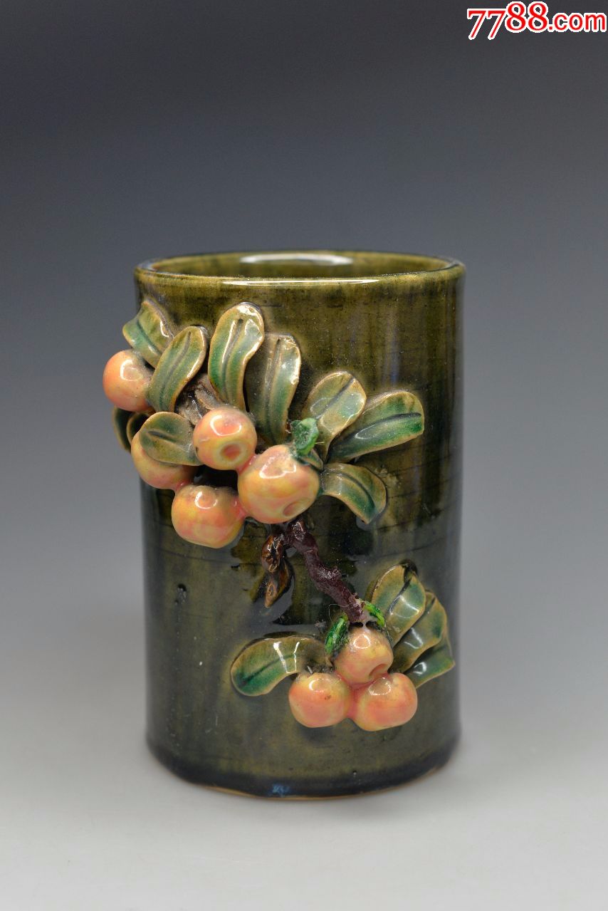 石湾公仔石湾窑大师原作仿生瓷花果瓷塑书房高档摆件客厅家居装饰