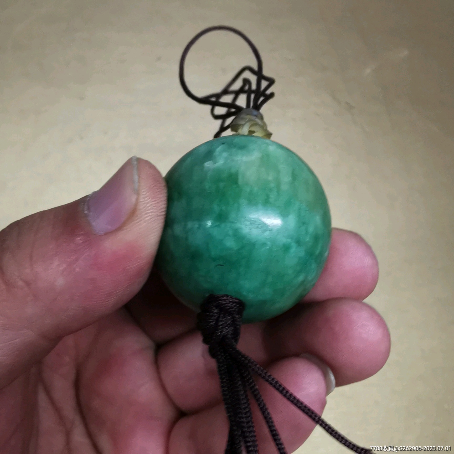 清代翡翠珠子官帽珠