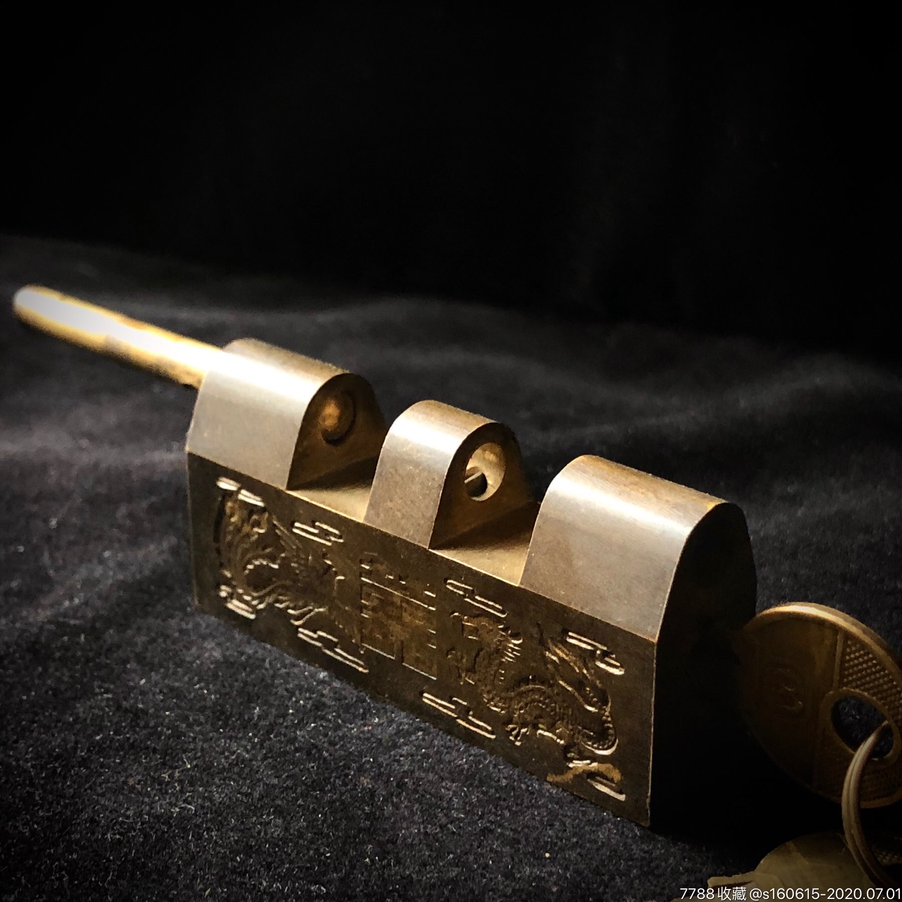 库存款清末民国异形龙凤锁