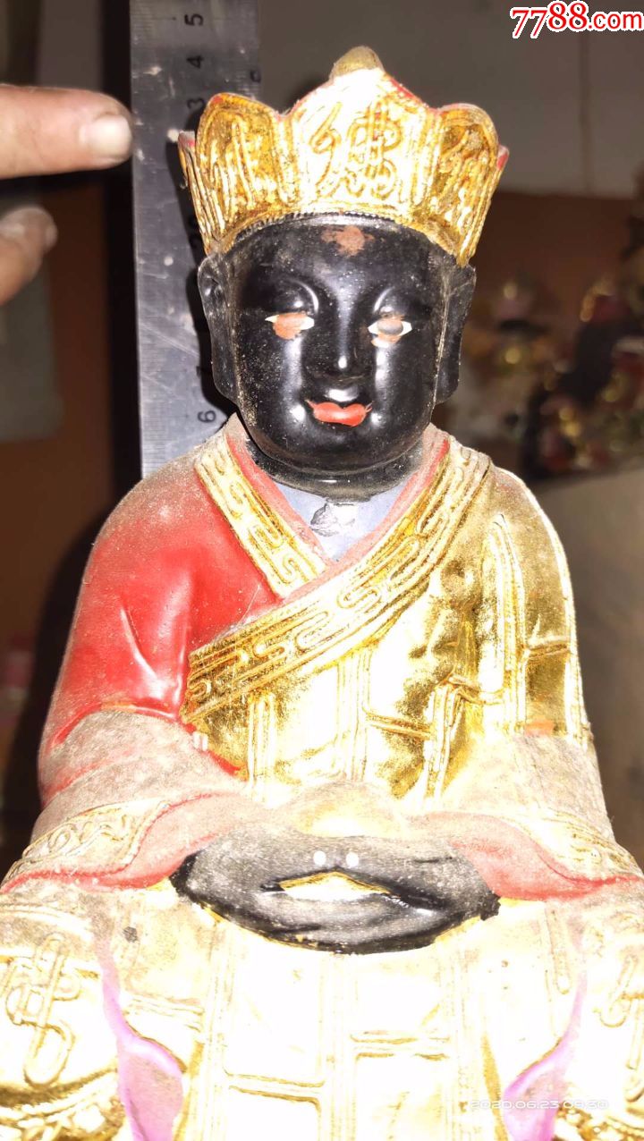 开光过的旧货,树脂菩萨神像佛像,黑脸,应该是三坪祖师,地藏王
