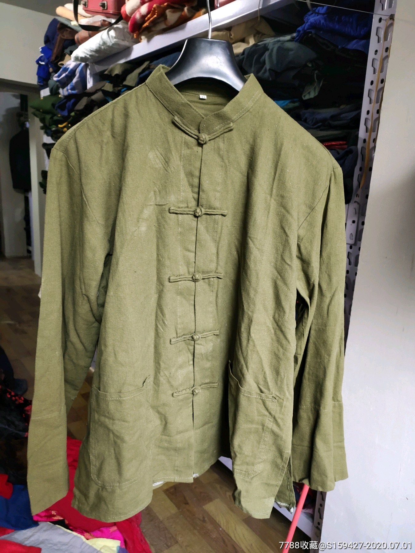 中式棉麻对襟盘扣上衣