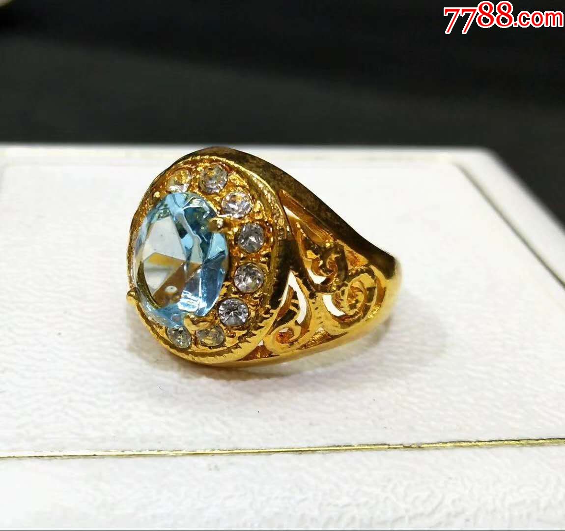 海外淘泰国宝石镀金戒指首饰饰品收藏