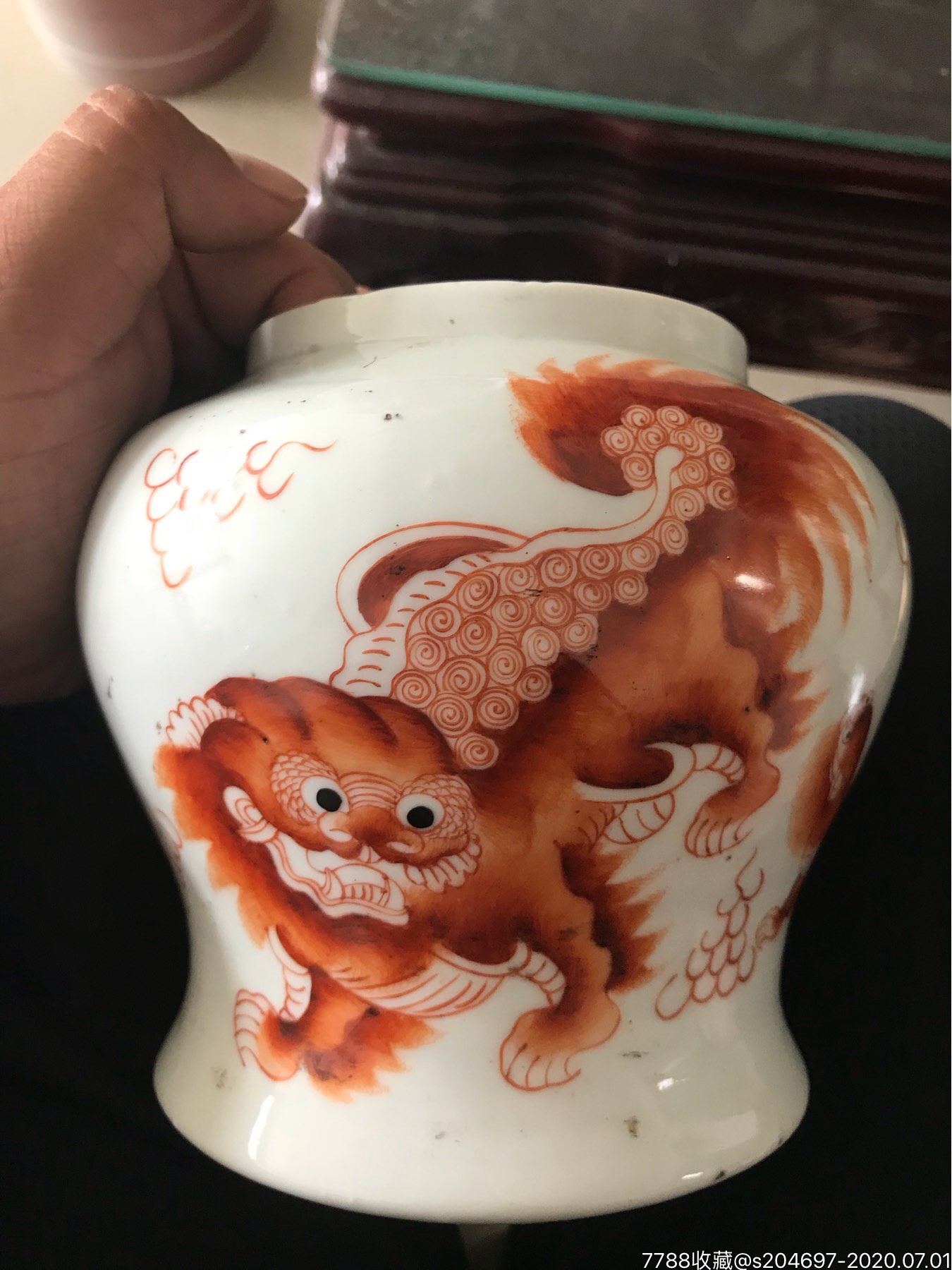 清晚光绪御窑厂画师戴裕成黄狮子_彩绘瓷/彩瓷_第10张_7788瓷器