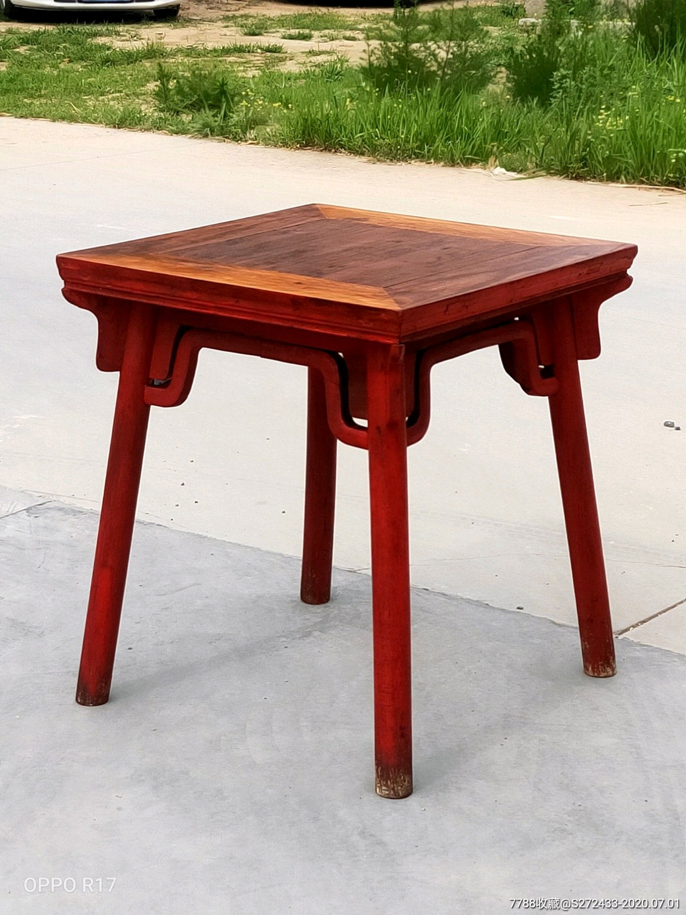 榆木八仙桌,方桌,品相一流褒浆温润,完整牢固,70/70/80cm
