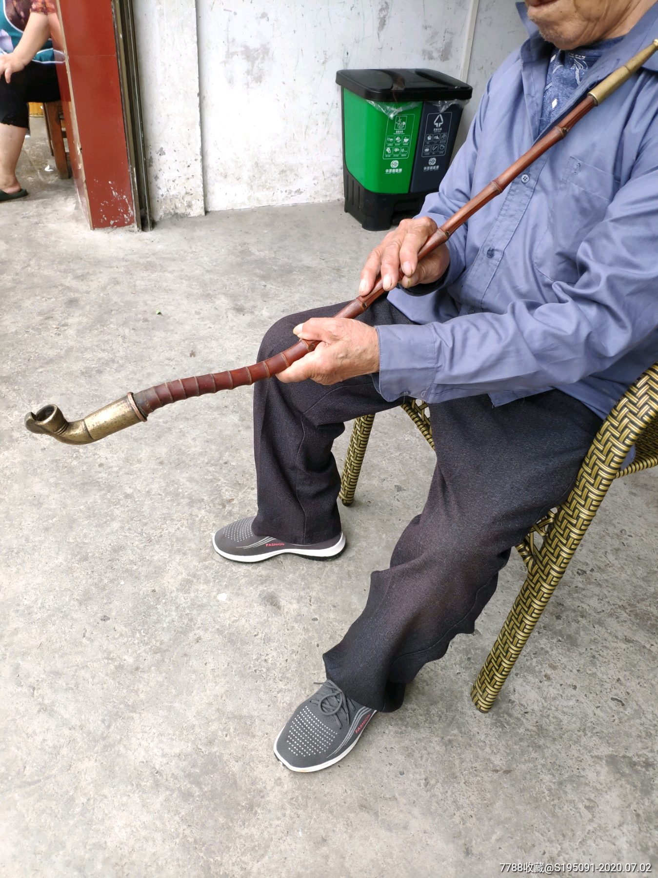 漂亮老竹烟杆铜烟斗