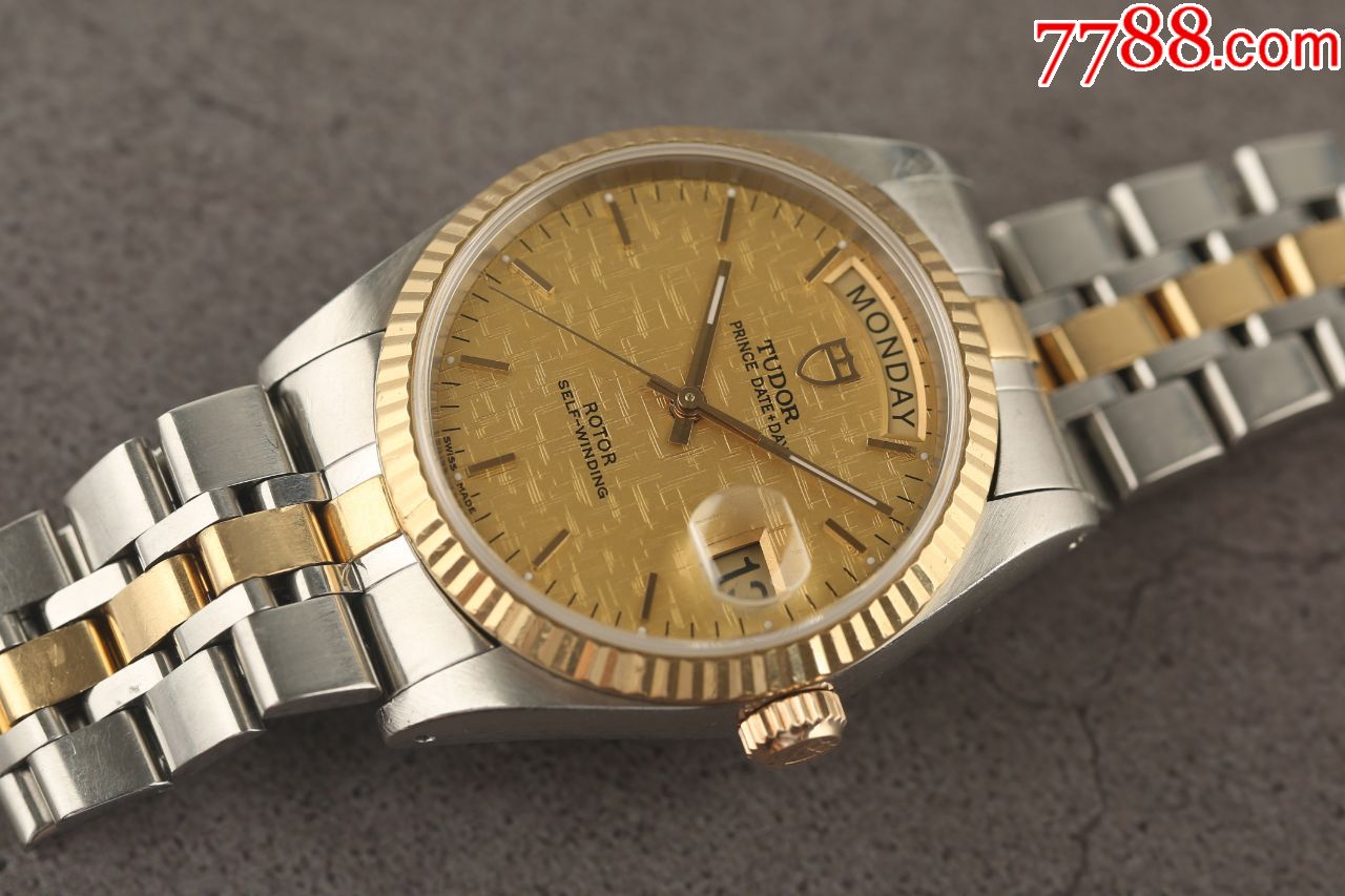 瑞士帝舵手表经典王子系列76213鎏金雀纹盘面18k黄金狗牙圈