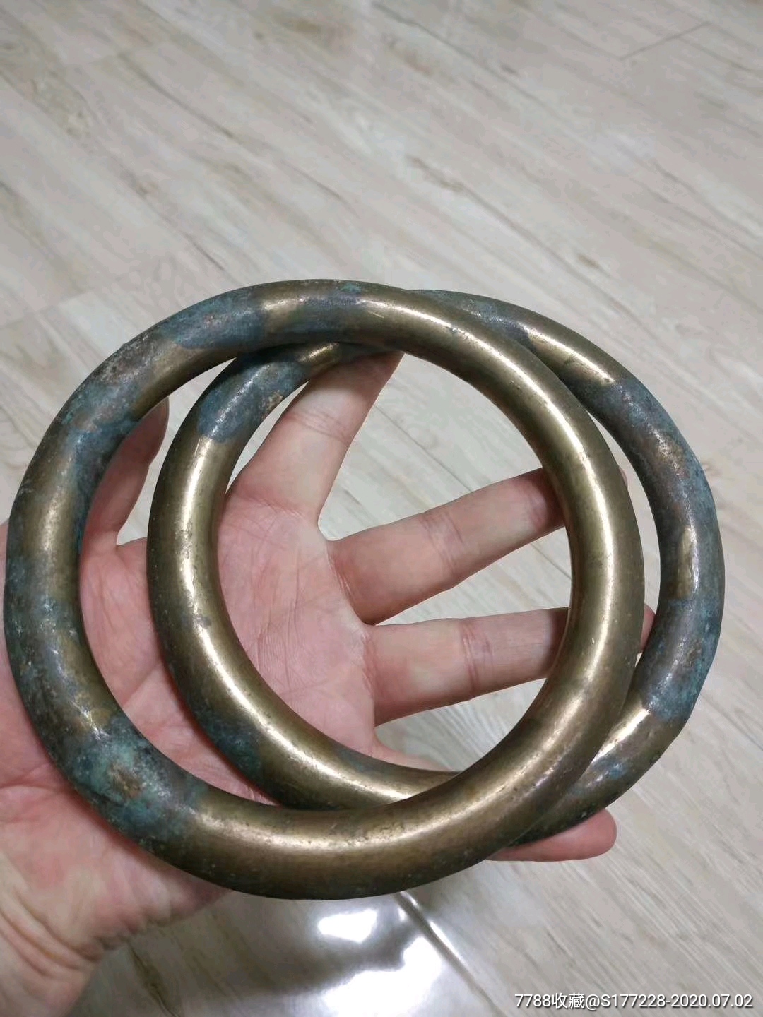 清代兵部车马挂大铜环一对开门老货保真直径152厘米重近1152克近25