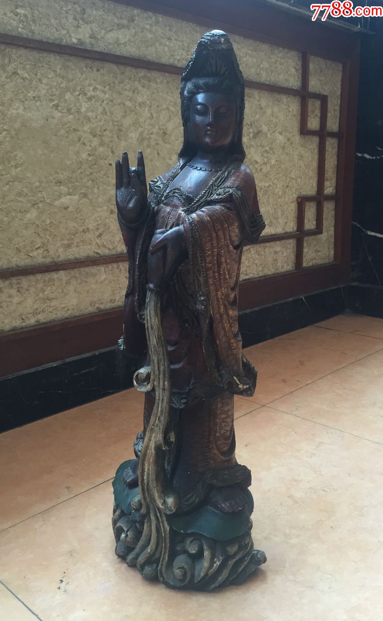 清代木质观音像(no.695)