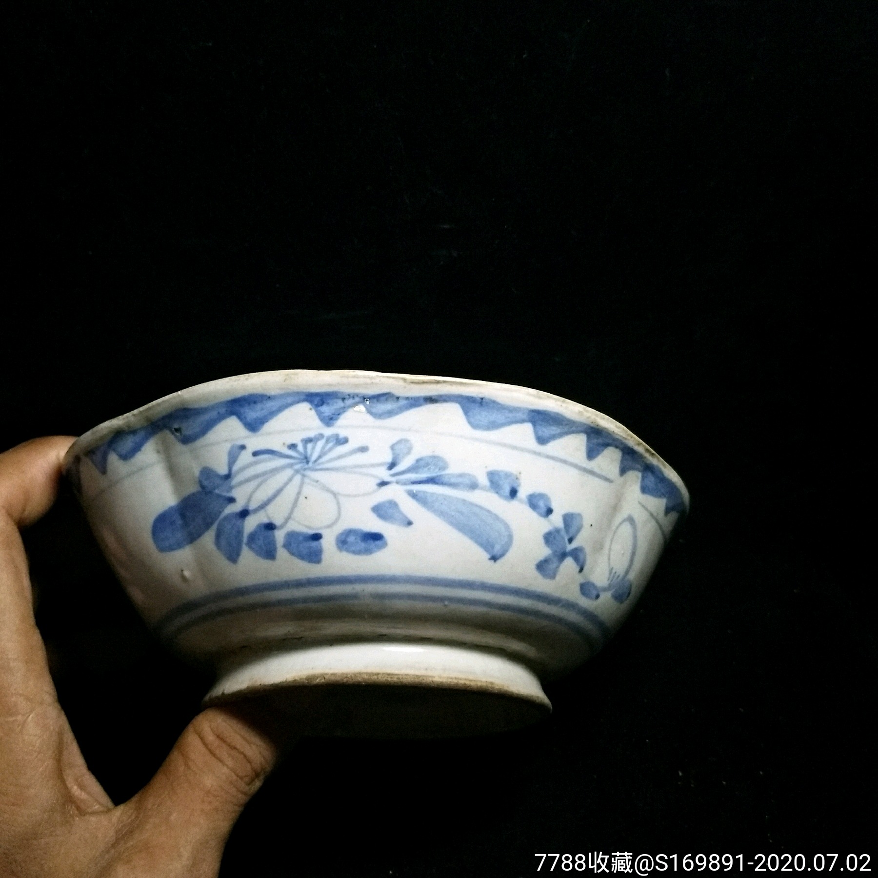 民国青花瓷八角碗