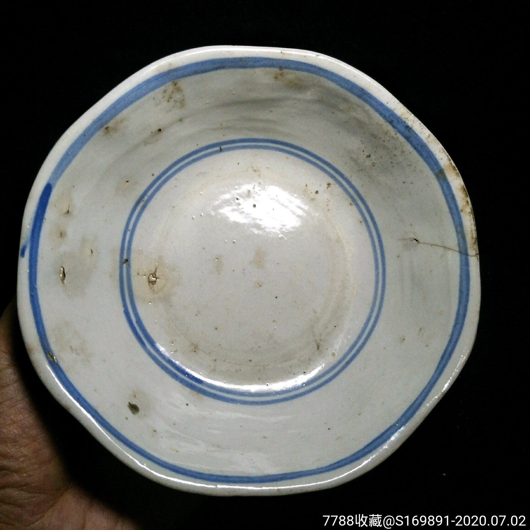 民国青花瓷八角碗