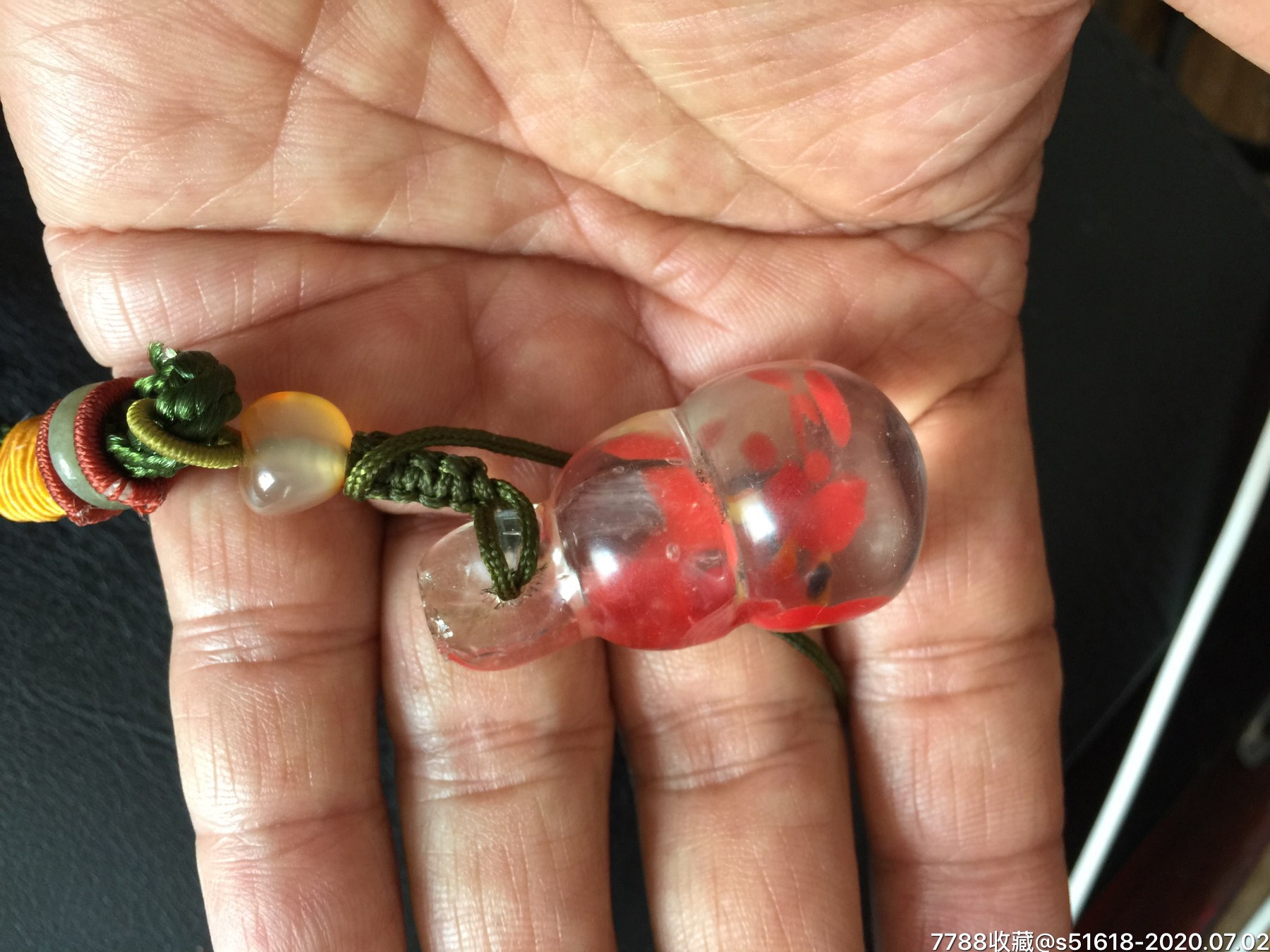 清民老琉璃葫芦挂件c