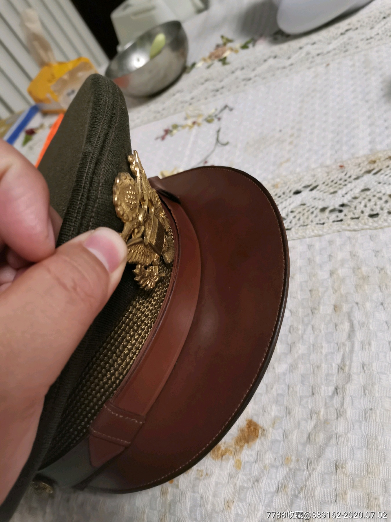 二战美军军官大檐帽原品