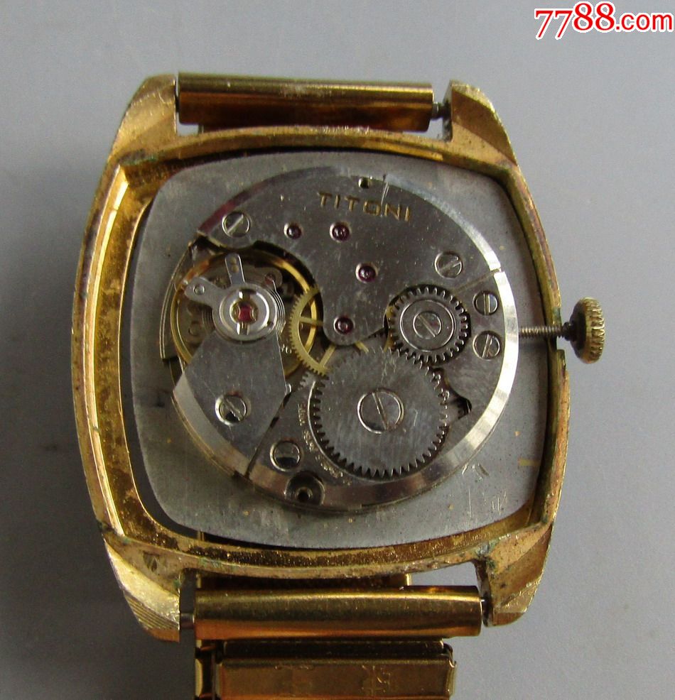 瑞士梅花手动机械包金男古董表