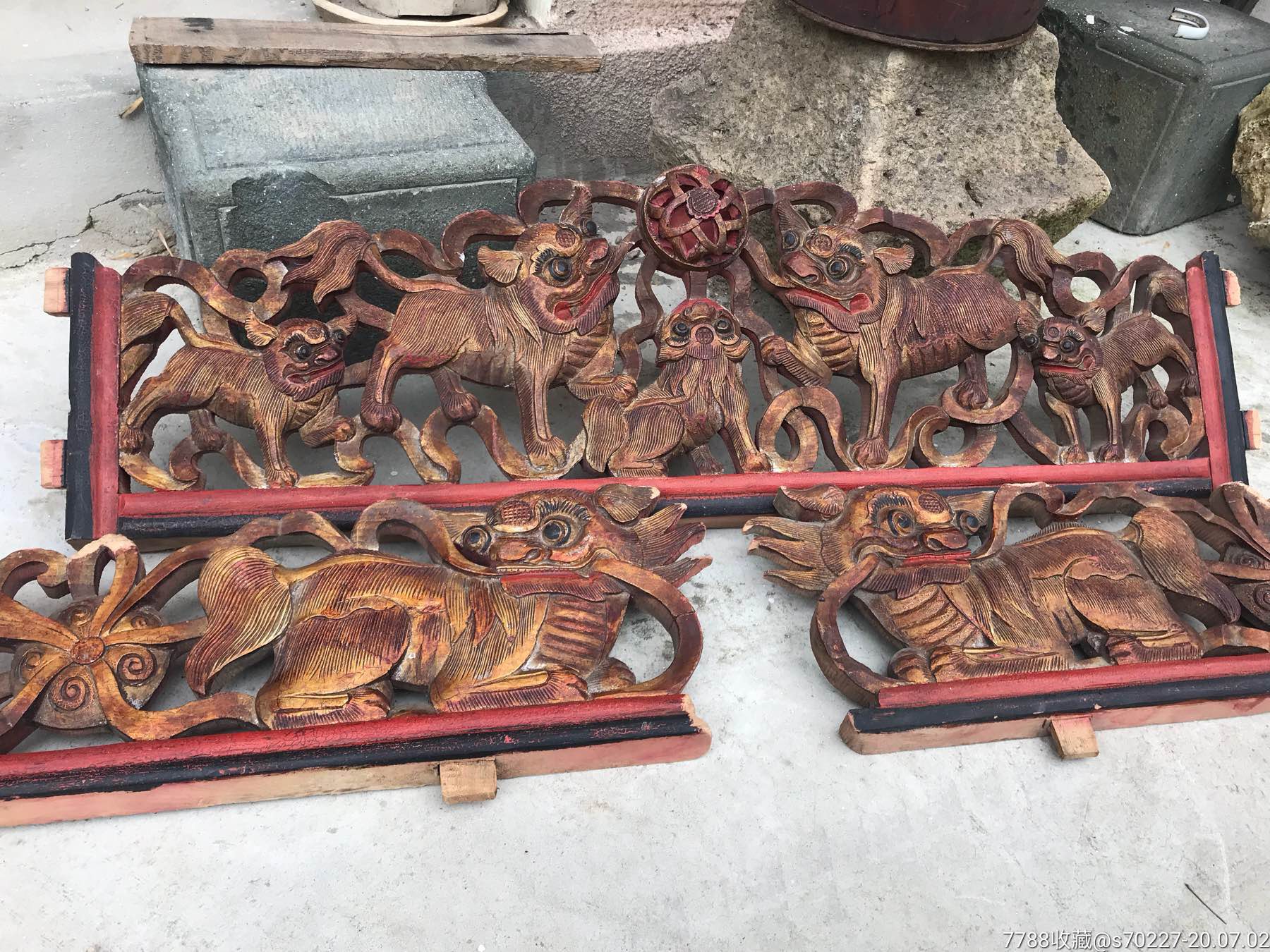 民国木雕九狮图——惟妙惟肖