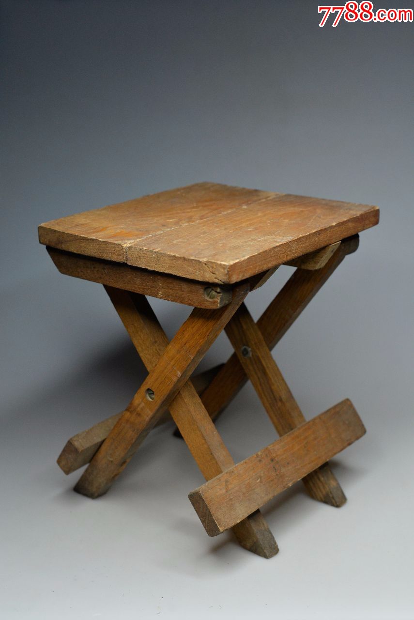 文革前后红木马札折叠小凳子工艺品红木老木器木艺老物件民俗坐具