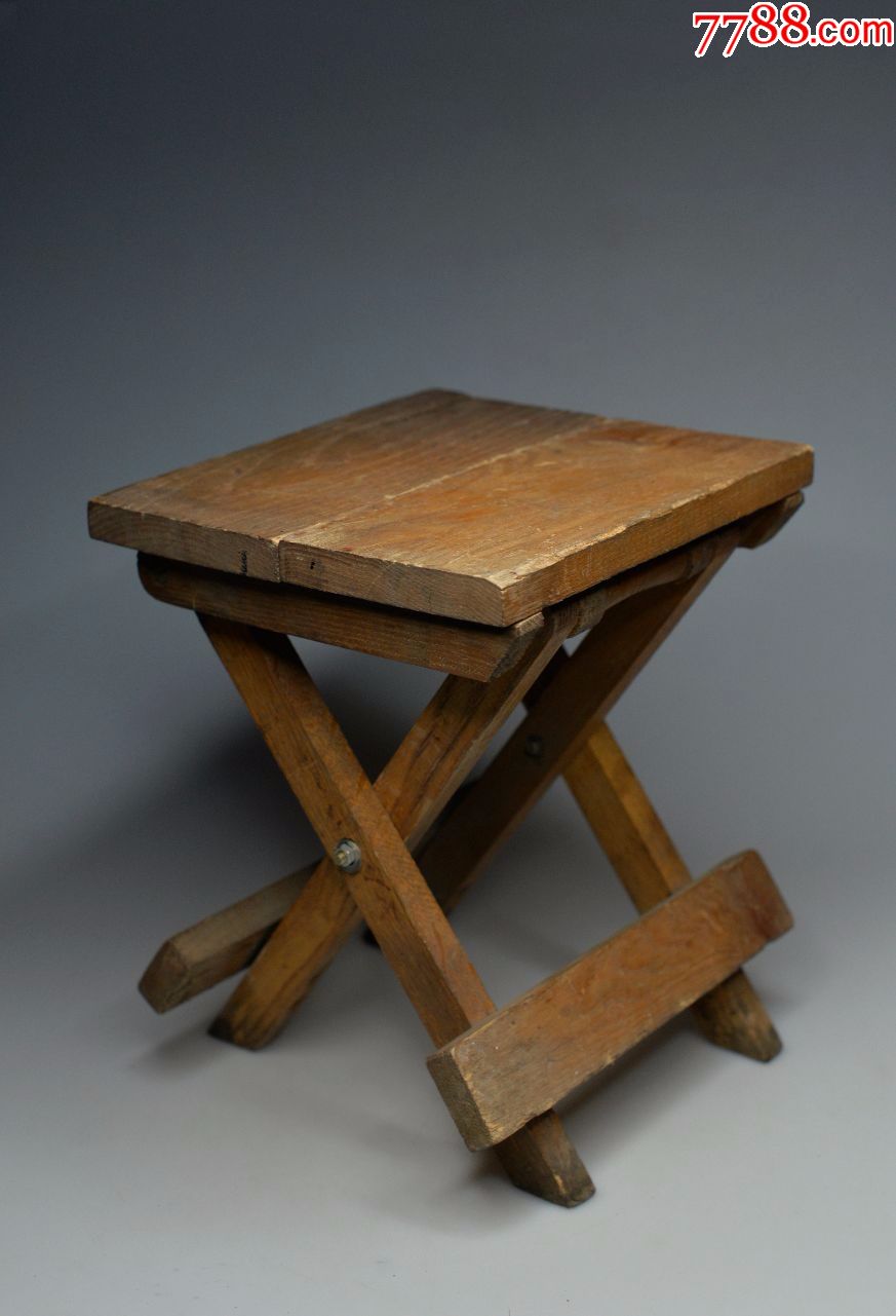 文革前后红木马札折叠小凳子工艺品红木老木器木艺老物件民俗坐具