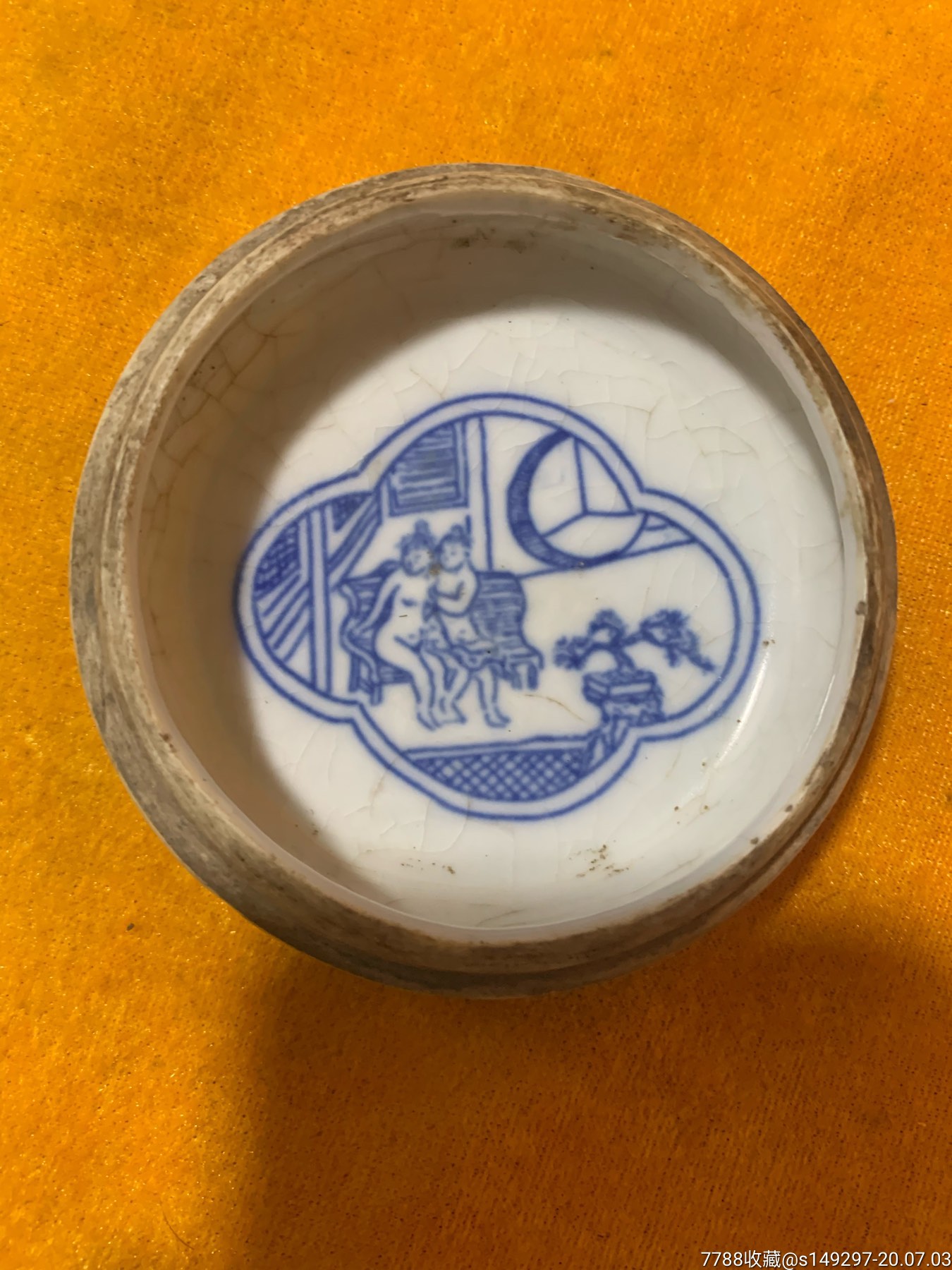 清代人物无盖印泥盒-价格:380元-se74056877-青花瓷-零售-7788烟酒茶