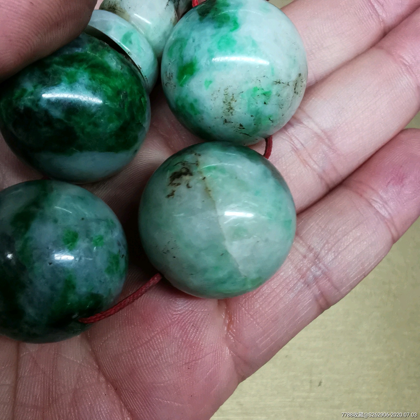 清代翡翠珠子官帽珠翡翠朝珠