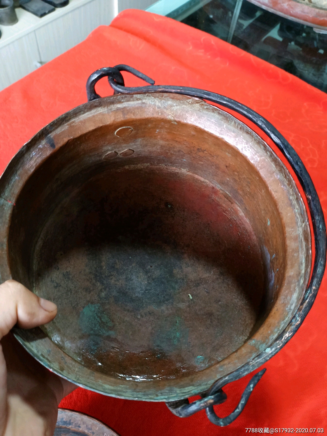 民国云南手工紫铜美品行军锅