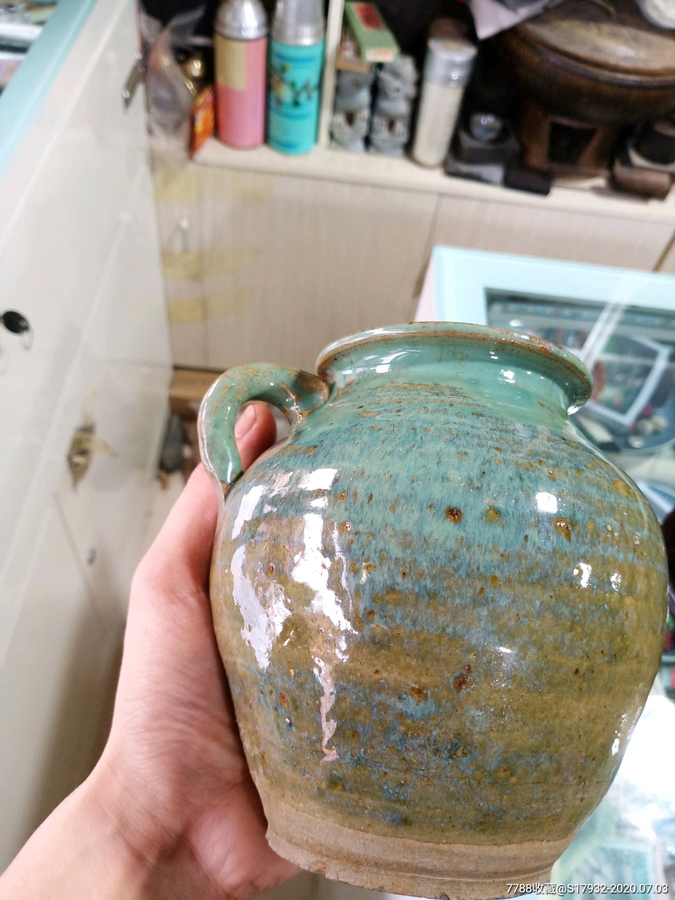 清代云南全品厚重满身窑变华宁窑少见单耳罐_其他陶器_鉴别图片_收藏