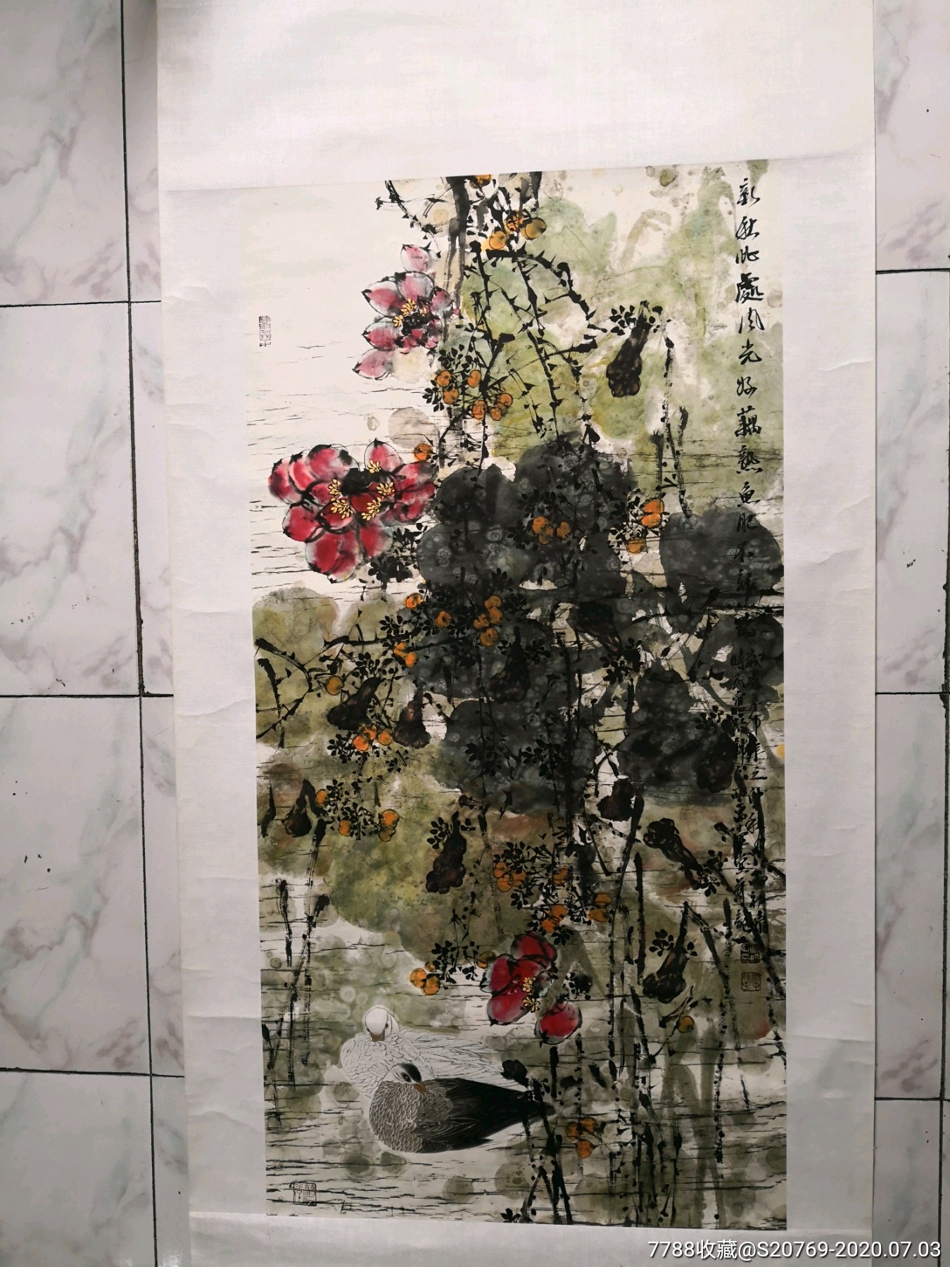 中国美协理事,四川省美协主席梁时民展览精品_花鸟国画原作_第1张