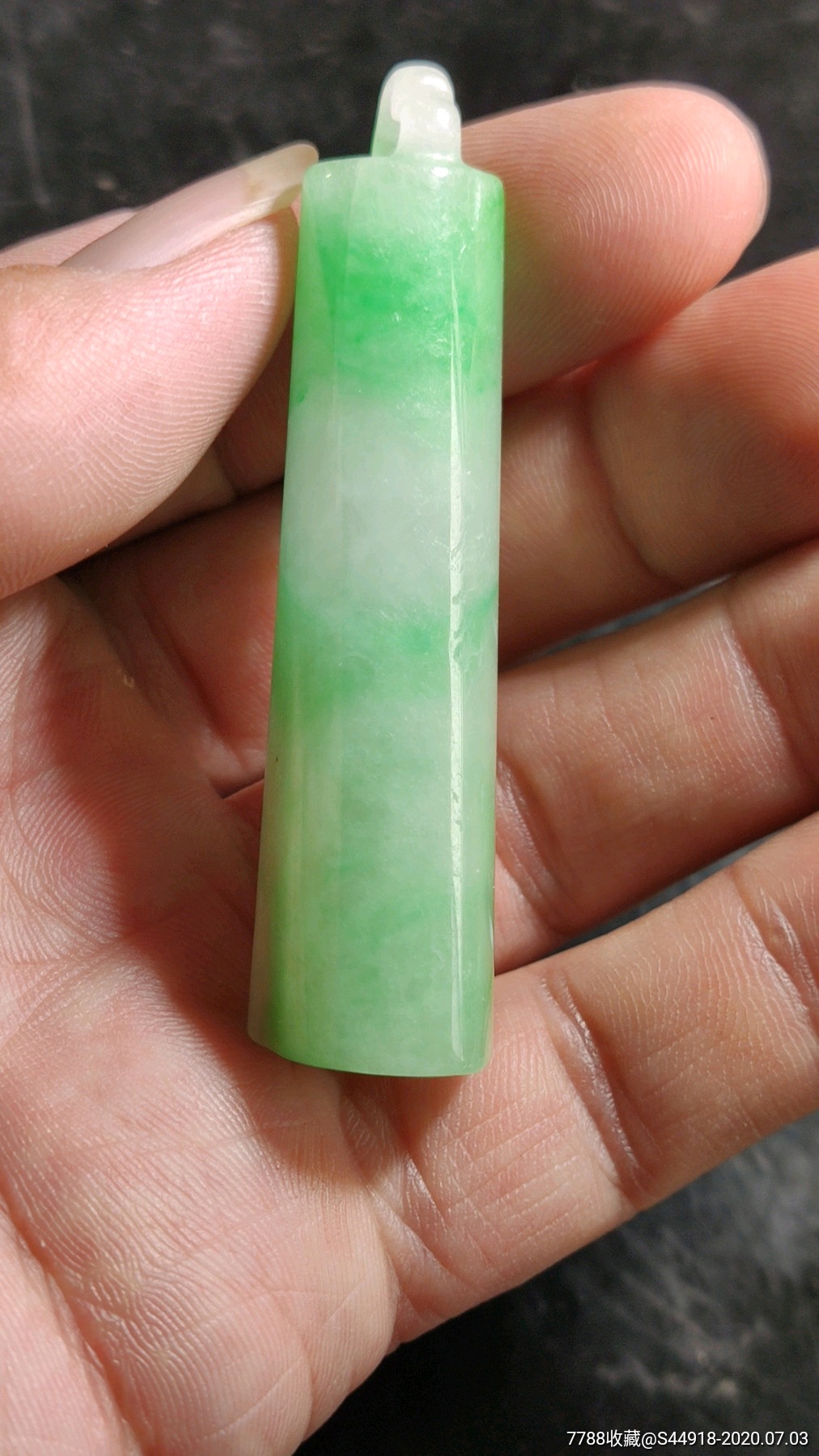 清代翡翠老翎管(一口价)