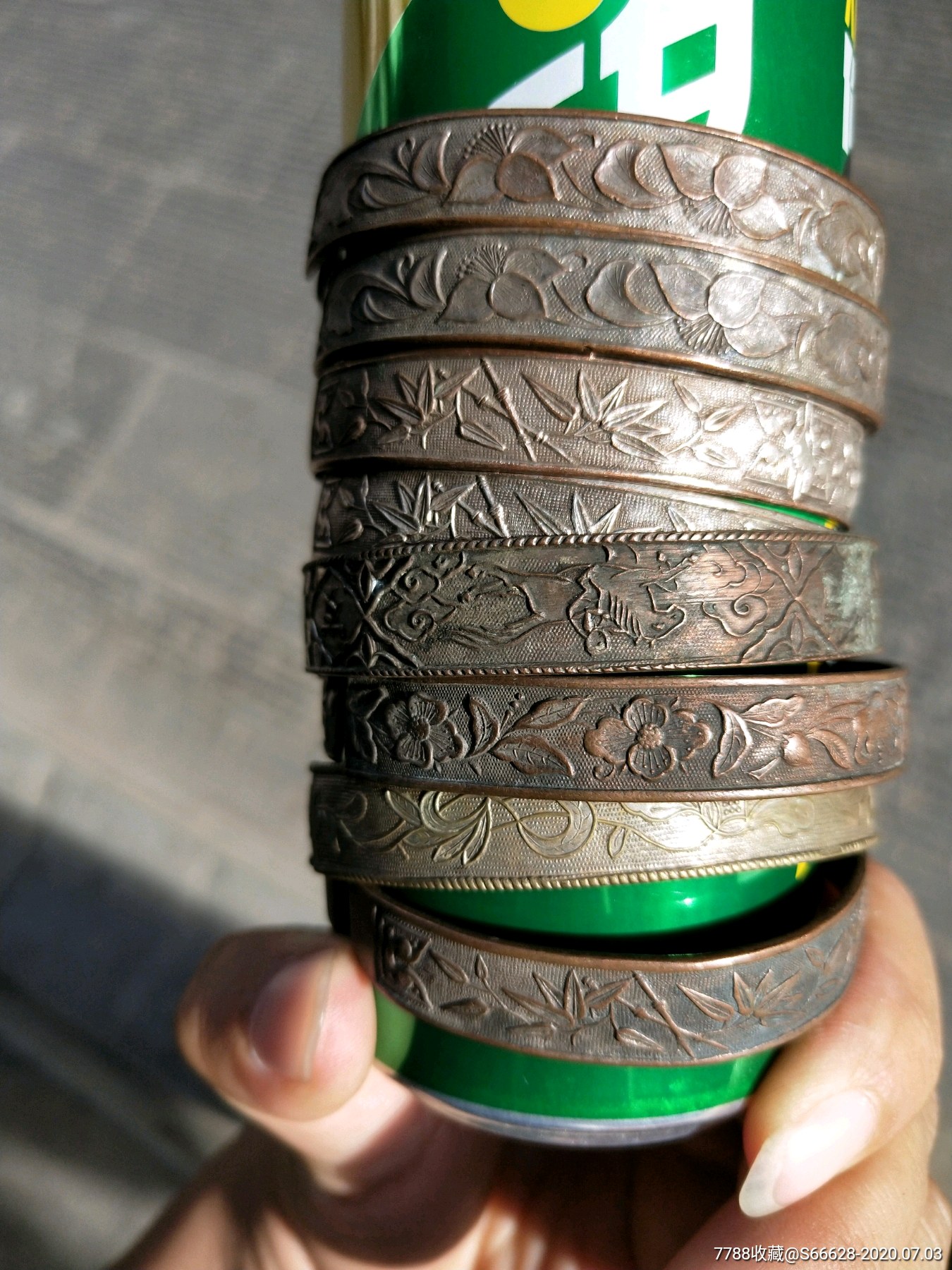 五十年代铜镀银手镯,云南造的!