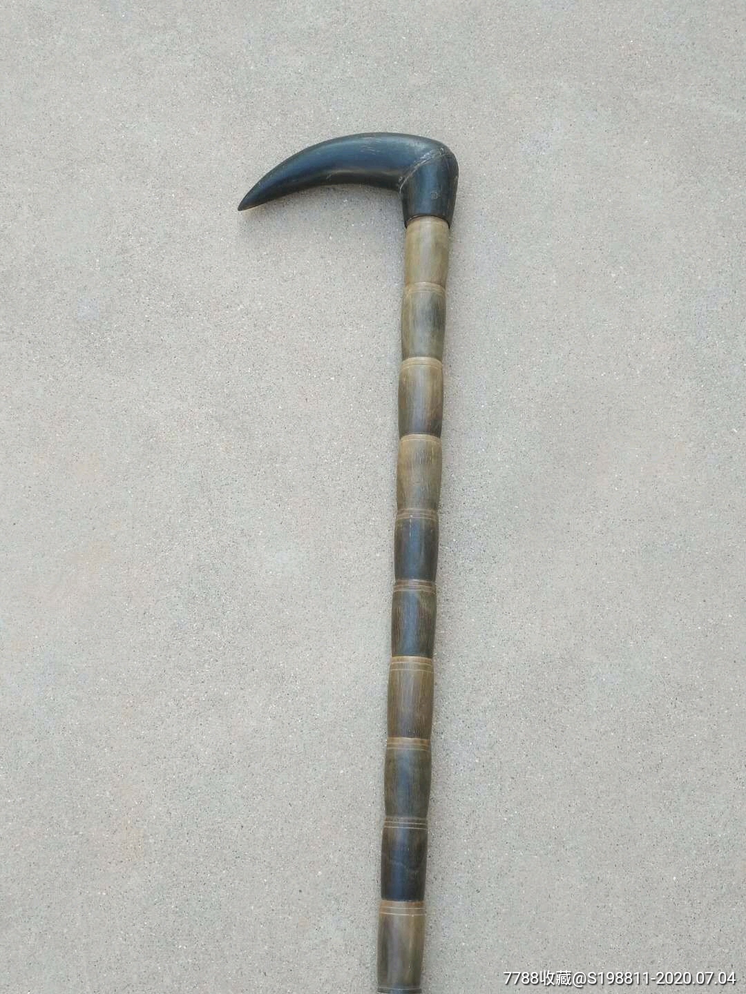牛角手杖高85/粗2.3厘米,完整无损.-木制拐杖-7788旧货商城
