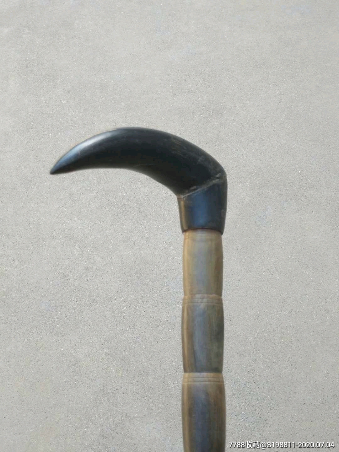 牛角手杖高85/粗2.3厘米,完整无损.-木制拐杖-7788旧货商城