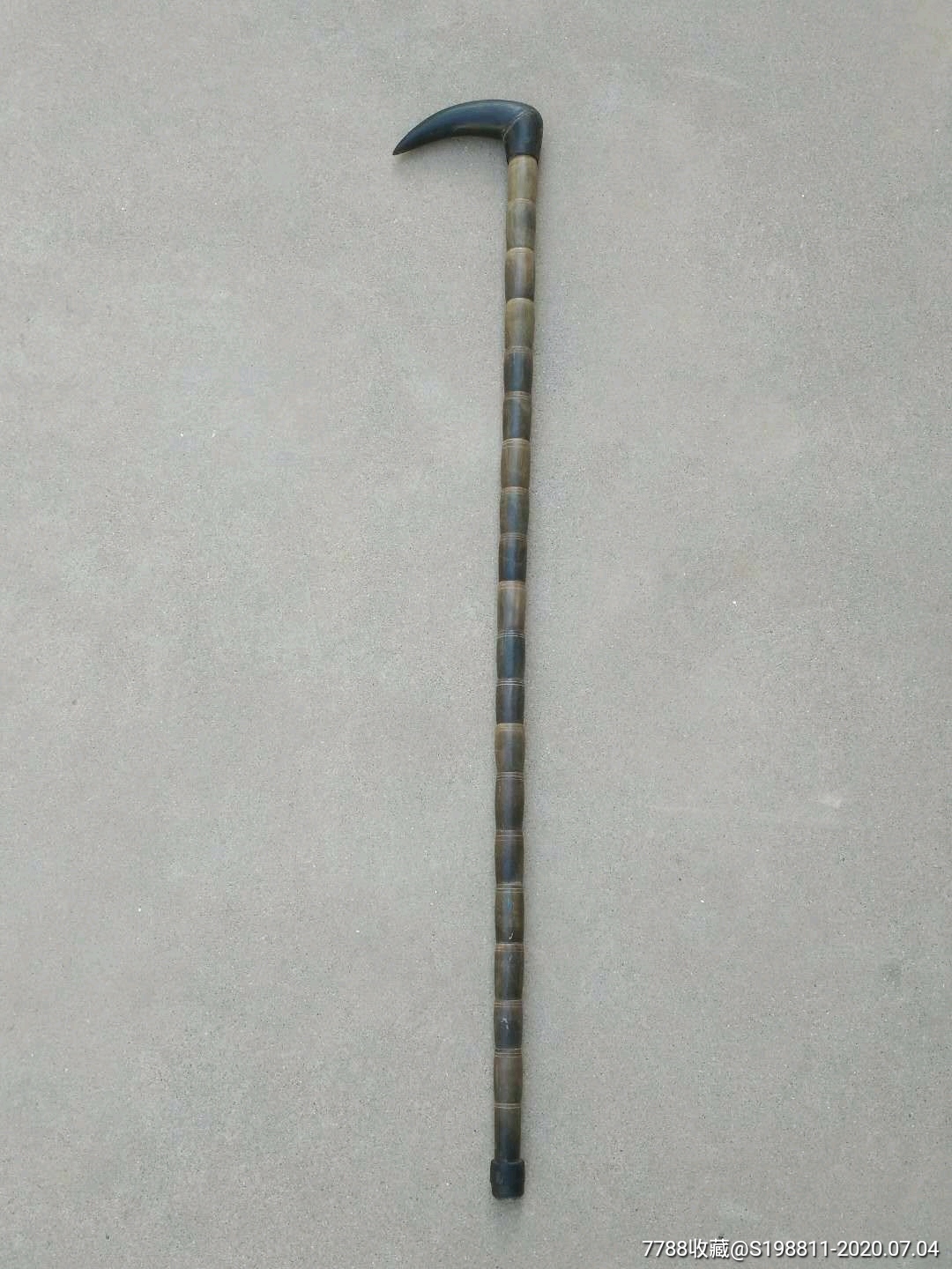 牛角手杖高85/粗2.3厘米,完整无损.-木制拐杖-7788旧货商城