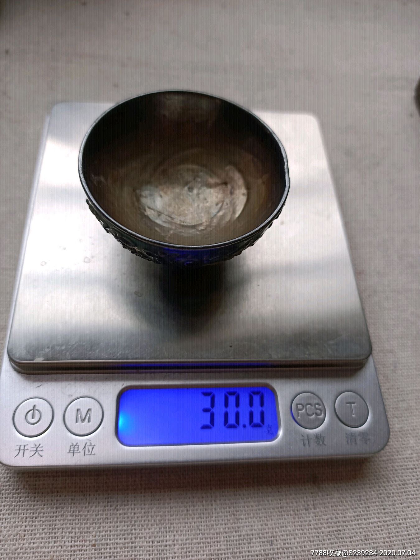 晚清民国老银器老银内胆珐琅瓷杯烤蓝烧蓝品茗杯茶杯酒杯