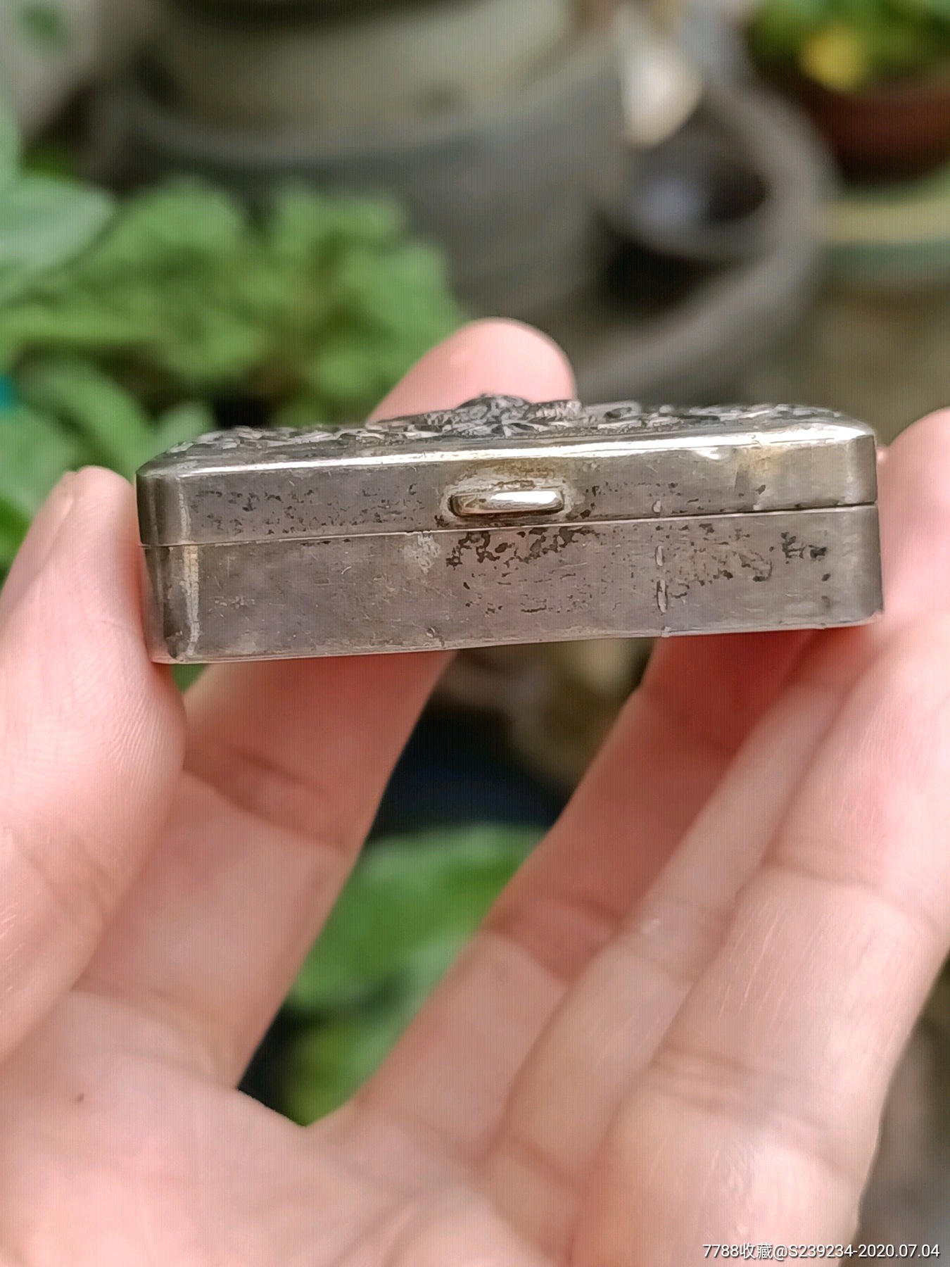 回流老银器老银盒人物