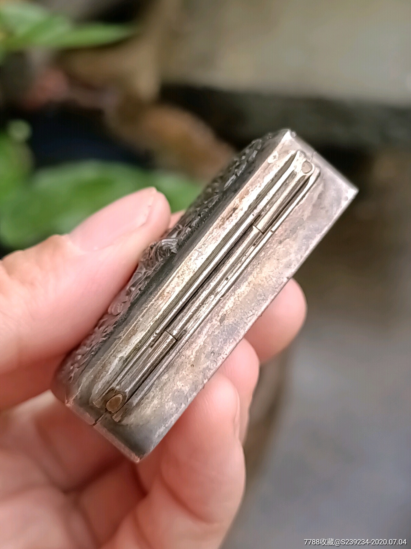 回流老银器老银盒人物