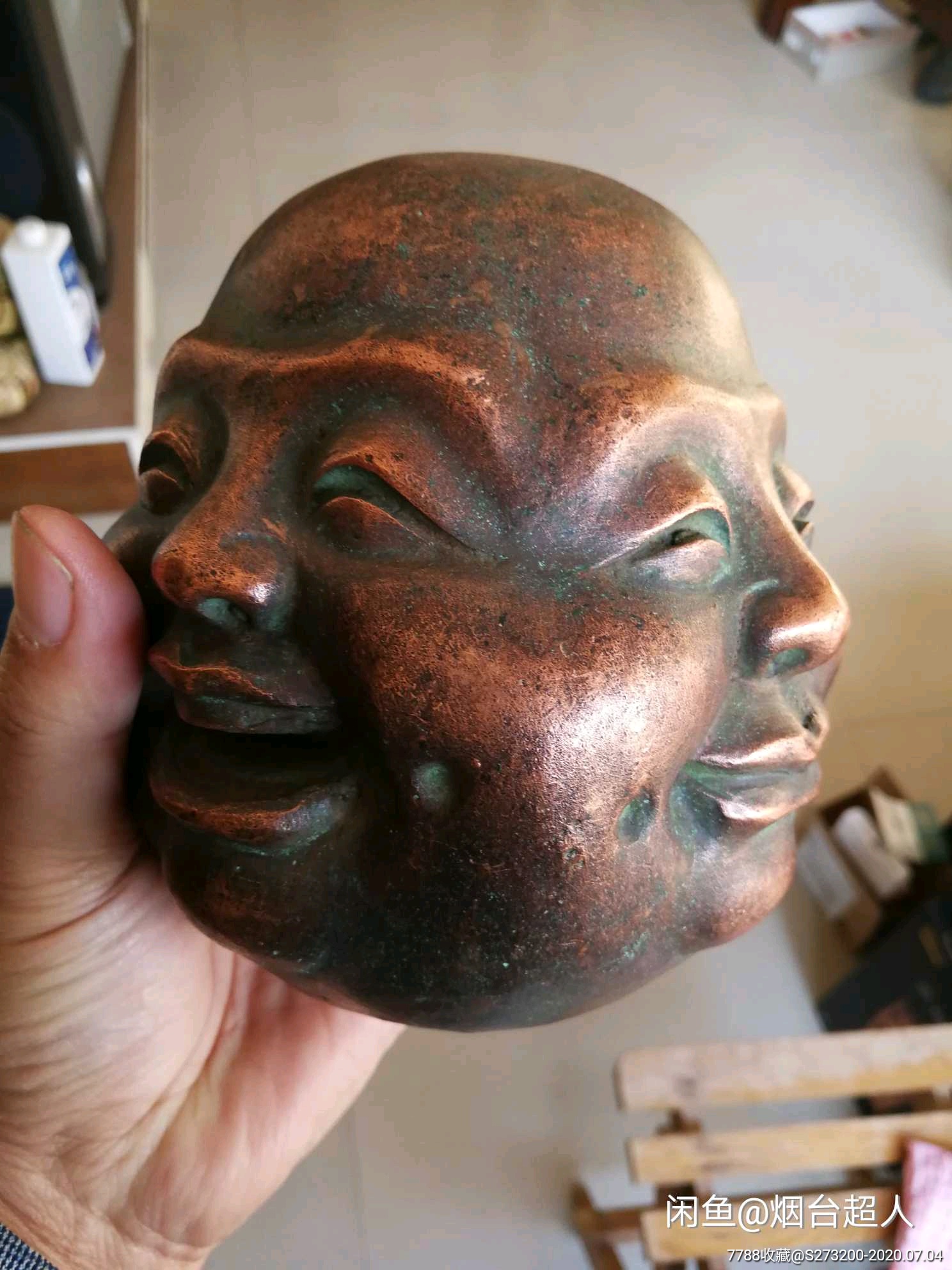 喜怒哀乐佛头摆件四面佛像