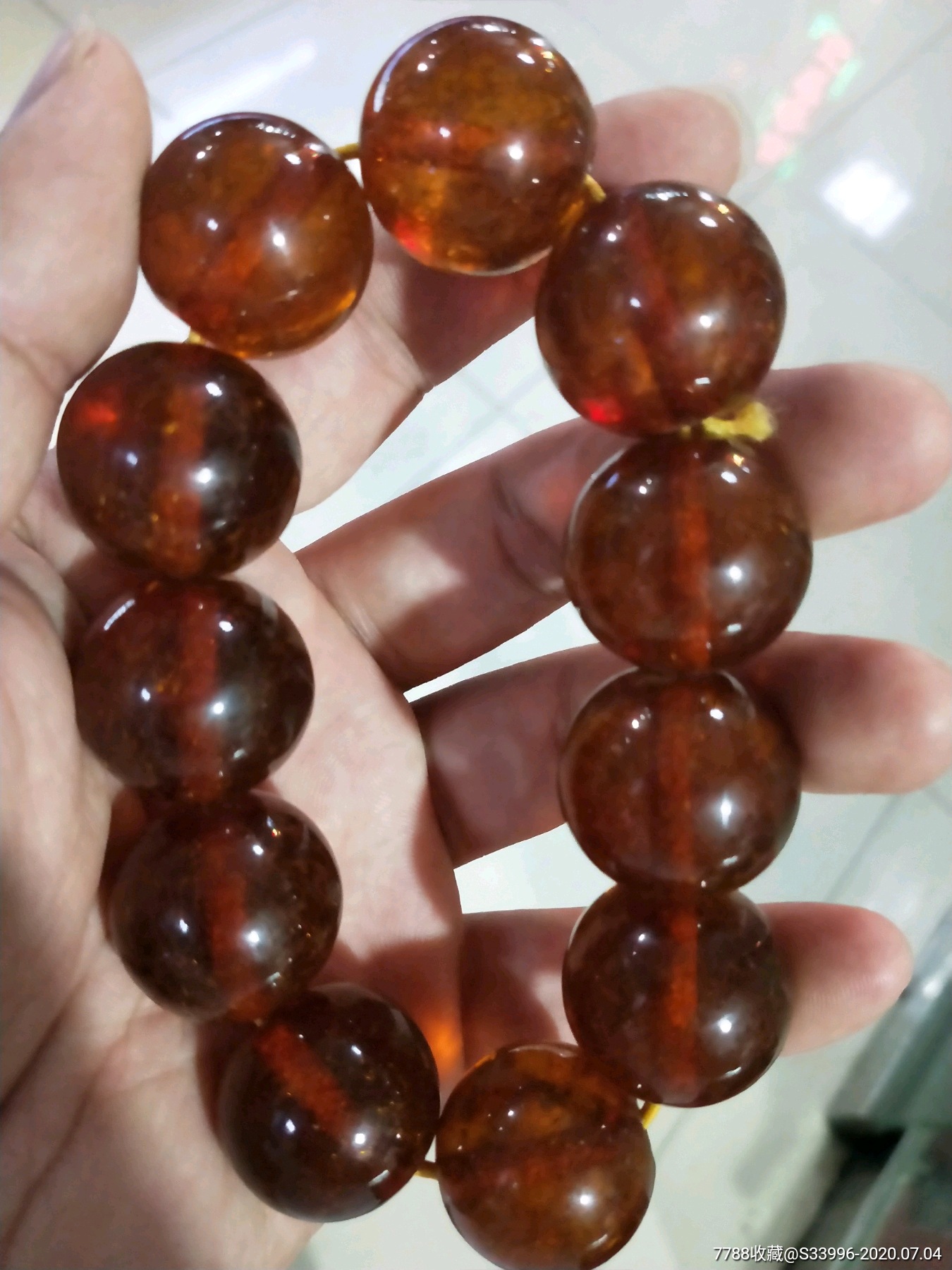 民国大琥珀珠子手串