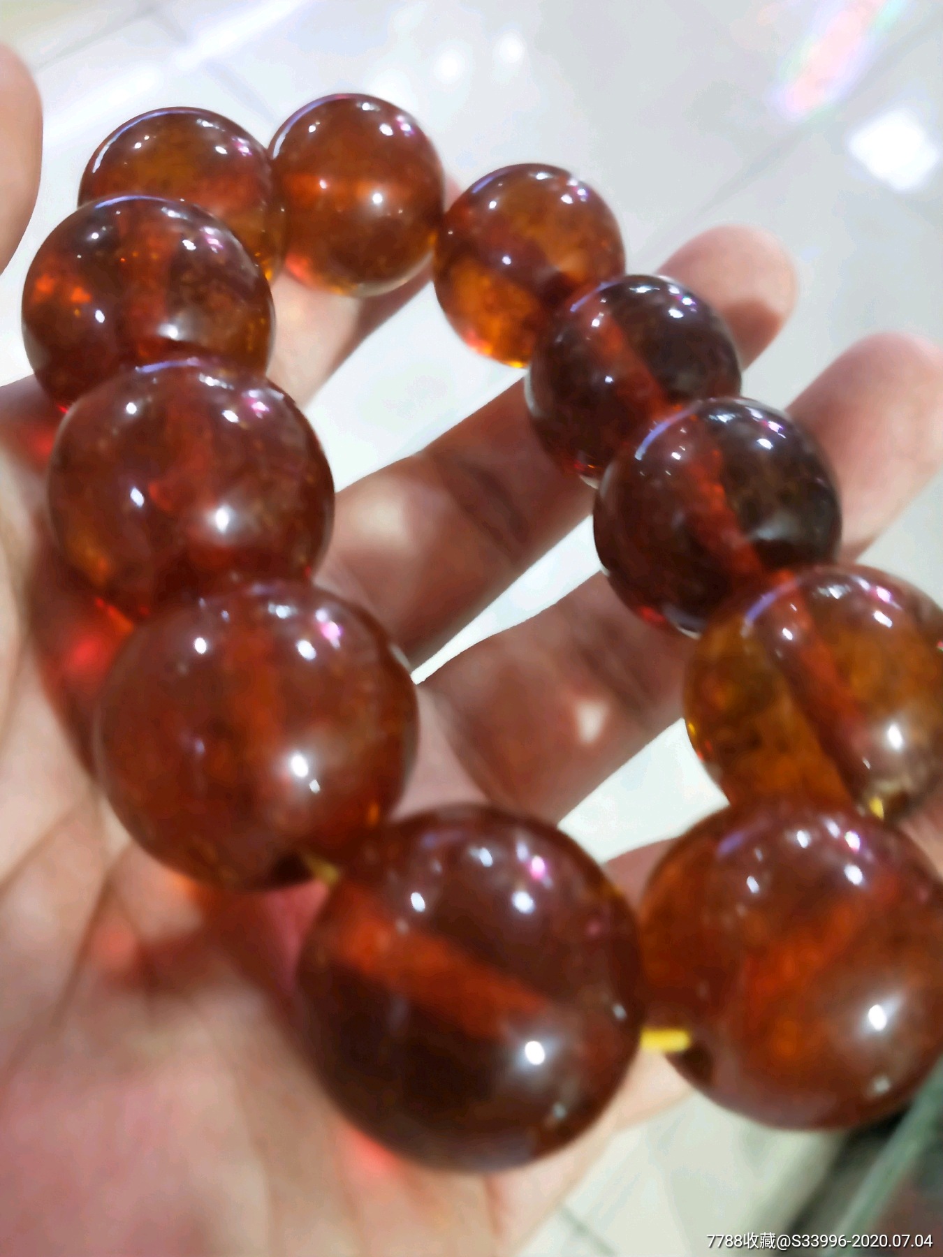 民国大琥珀珠子手串