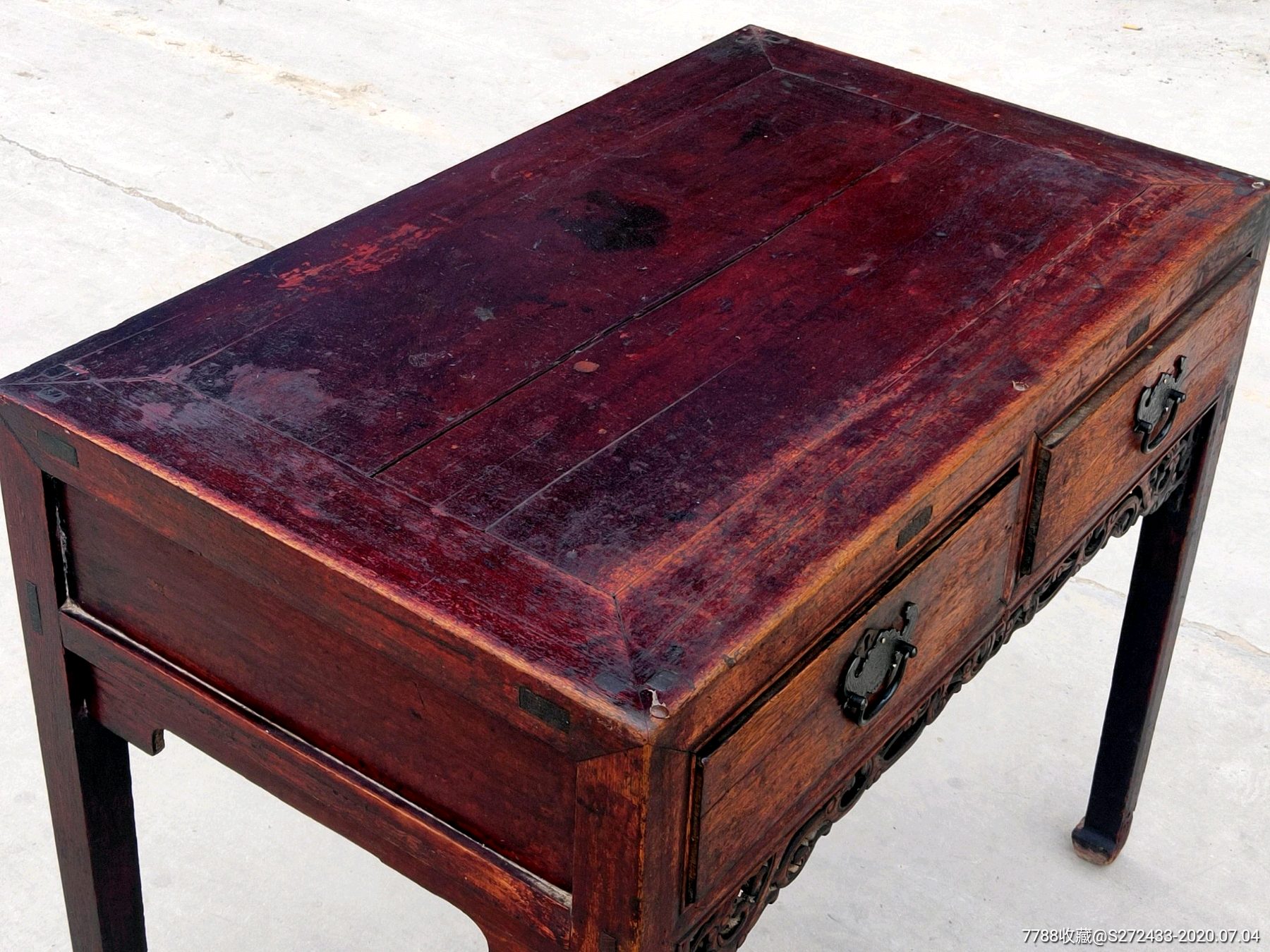 民国时期老书桌,帐桌,老铜货齐全,完整漂亮.