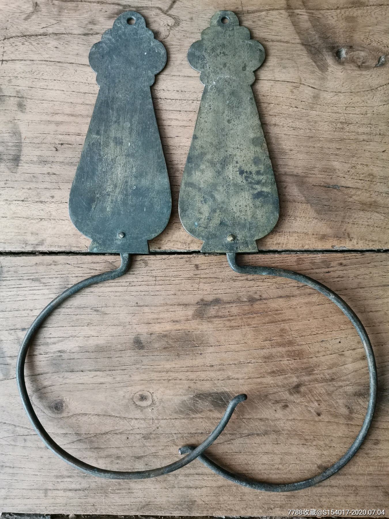 老铜蚊帐钩一对