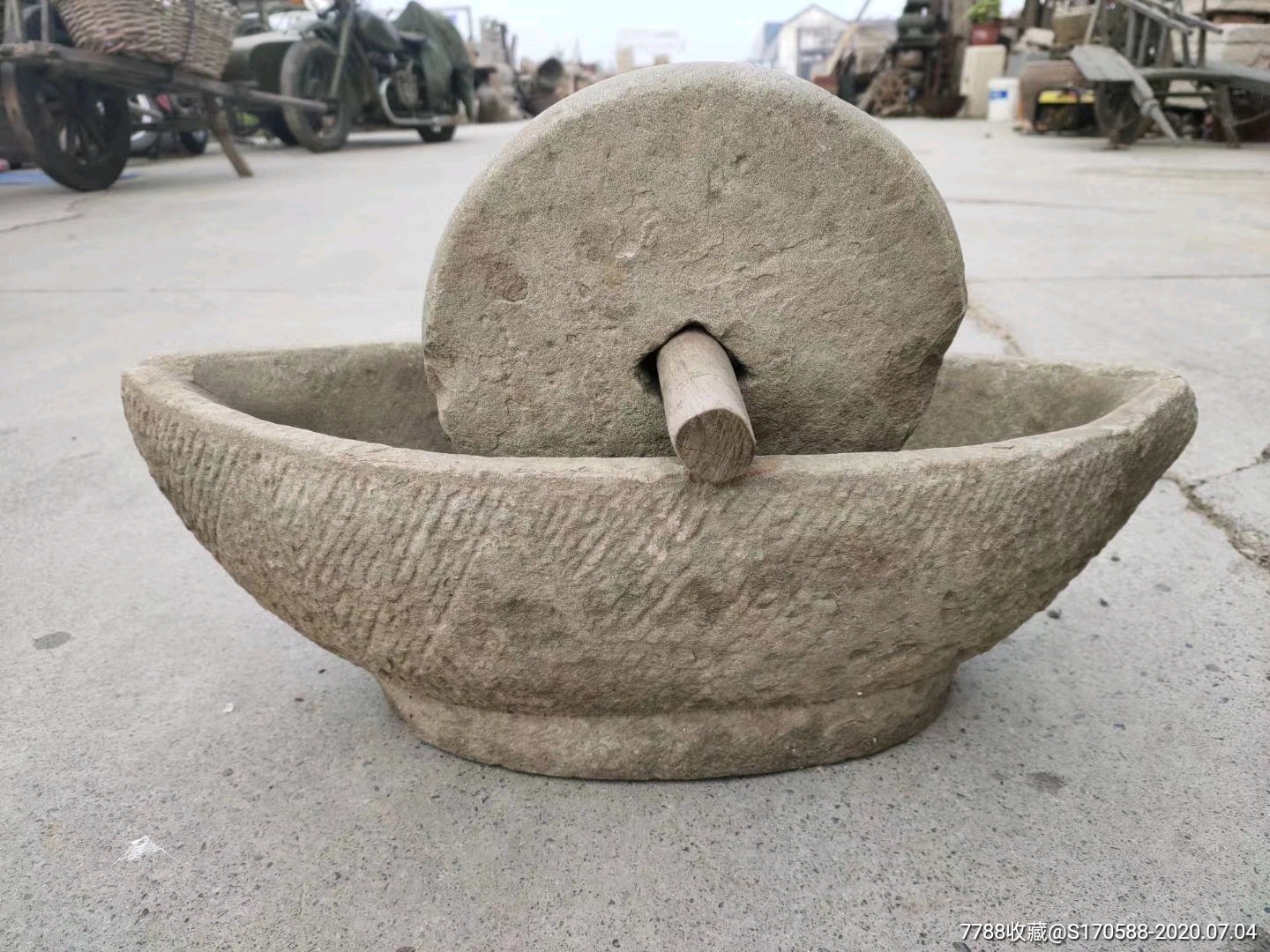 清代中药铺专用石制药碾子